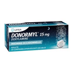 Donormyl 10 comprimés effervescents sécables 15mg