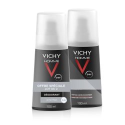Déodorant spray 24h homme ultra frais sans sels d'aluminium 2x100ml