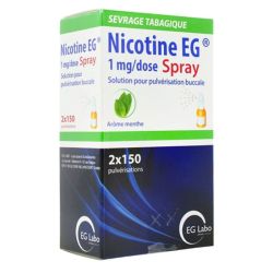 Nicotine EG sevrage tabagique 1mg/dose spray menthe 2x150 doses