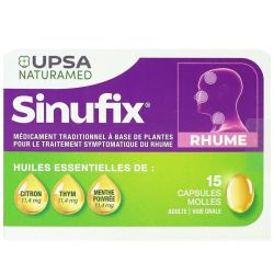 Sinufix rhume huiles essentielles 15 capsules molles