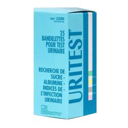 25 bandelettes pour test urinaire leucocytes et nitrites