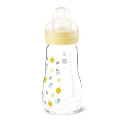 Biberon verre +2 mois 260ml-blanc