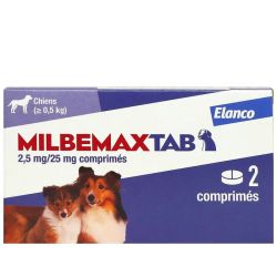 Milbemaxtab petits chiens 2 comprimés
