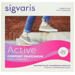 Active Confort Fraîcheur chaussettes écru contention femme classe 2 taille M