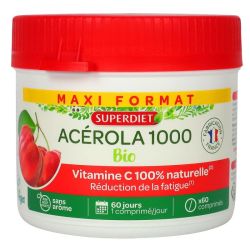 Acérola 1000 bio vitamine C réduction fatigue 60 comprimés