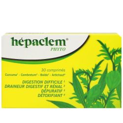 Hépaclem facilite la digestion détoxifie l'organisme 30 comprimés