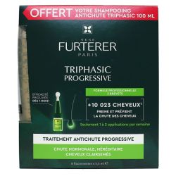 Triphasic Progressive traitement anti-chute 8 ampoules + shampooing offert
