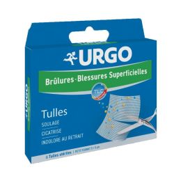 URGO brûlures, blessures superficielles, 4 Tulles stériles