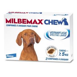 Milbemax Chew chiens +5kg 2 comprimés
