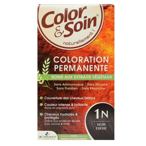 Color & Soin coloration permanente 1N noir ébène