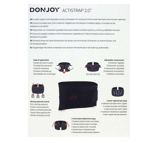 DonJoy Actistrap 2.0 ceinture lombaire 26cm taille M