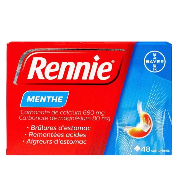 Rennie Menthe 48 comprimés à croquer