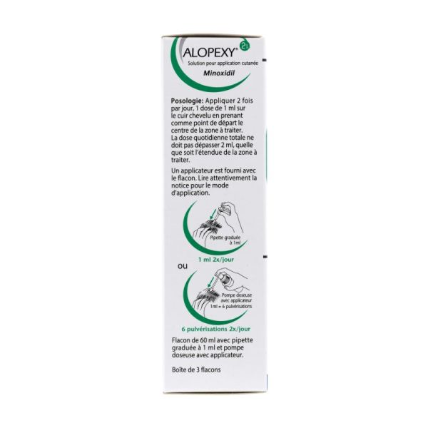 Alopexy 2% solution pour application cutanée 3x60ml