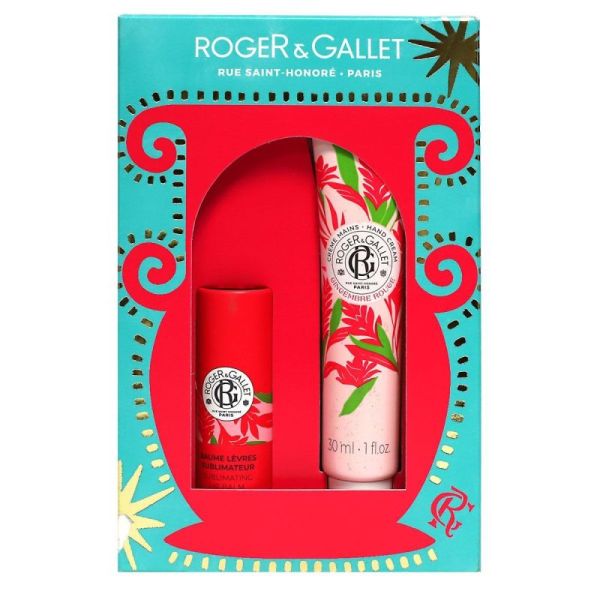 Coffret Gingembre rouge creme mains 30ml + baume lèvres sublimateur 3,5g