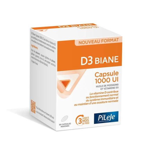 Pileje D3 Biane Vitamine D3 1000UI 90 capsules