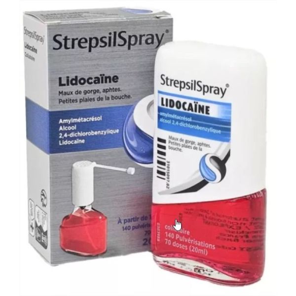 Strepsilspray lidocaine 140 pulvérisations 20ml