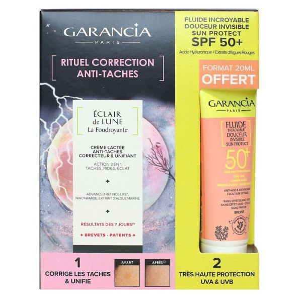 Eclair de lune la Foudroyante crème anti-taches 30ml + fluide SPF50+ 20ml offert