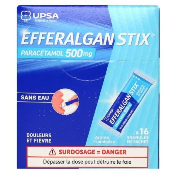 Efferalgan paracétamol 500mg fruits rouges 16 sachets