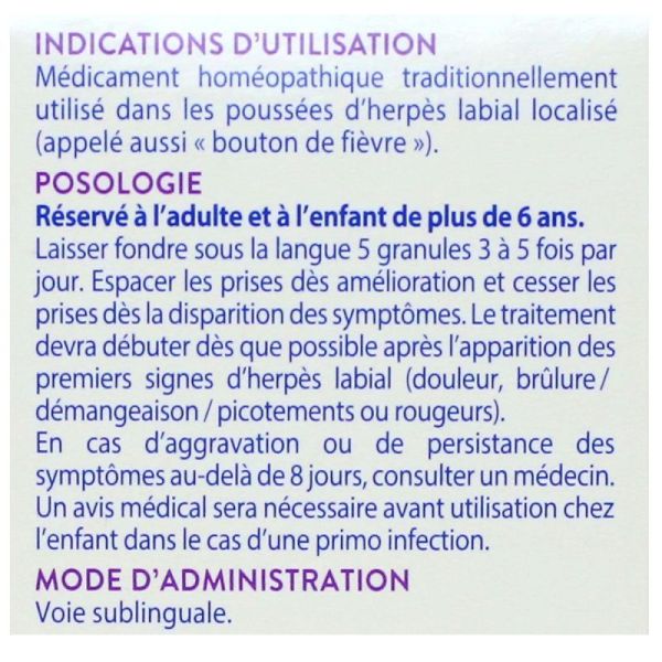 LabiaMeo poussées herpès labial 3 tubes granules 4g