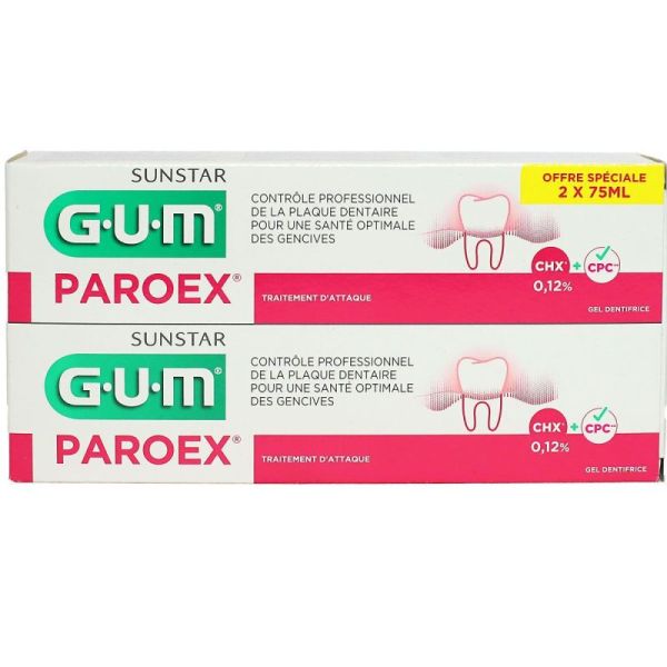 Dentifrice Paroex 2x75 ml