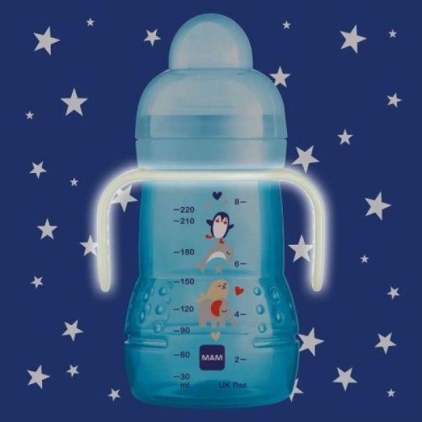 Trainer biberon de transition anti-fuites +4mois avec poignée 220ml