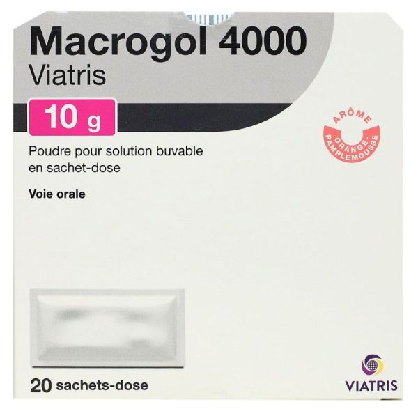 Macrogol 4000 orange-pamplemousse 20 sachets
