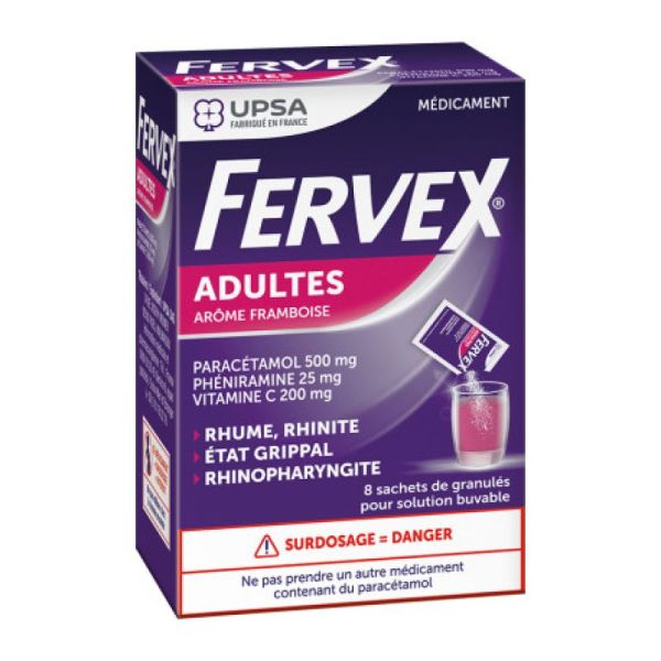 Fervex adultes framboise 8 sachets