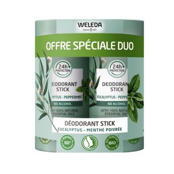 Déodorant Eucalyptus Menthe Poivrée Lot de 2 x 50 g