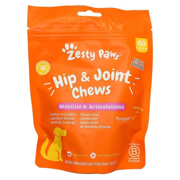 Friandises pour chien mobilité et articulations dinde 60 gummies