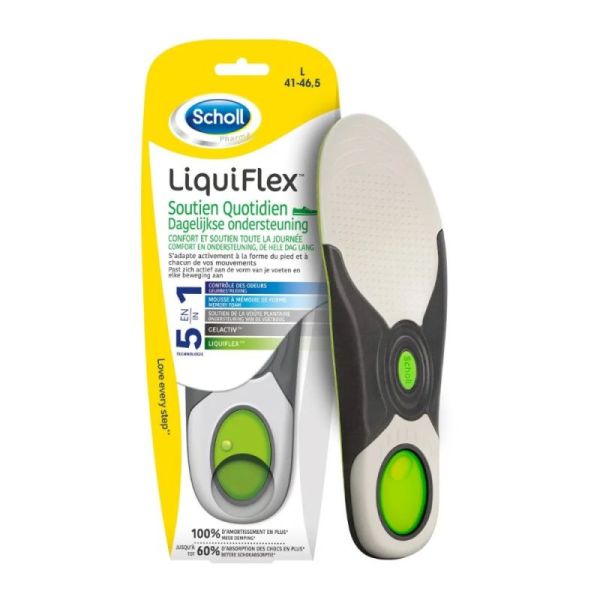 Scholl Semelles Liquiflex Soutien Quotidien 1 Paire Taille L