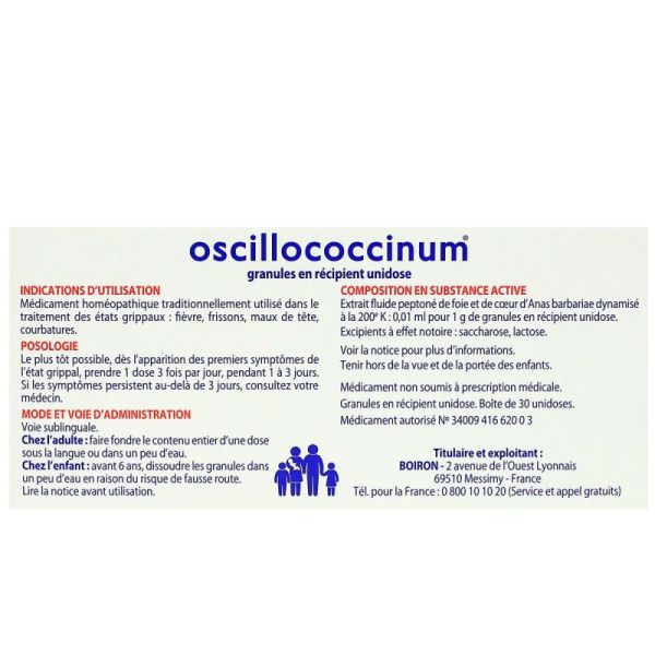 Oscillococcinum états grippaux 30 doses