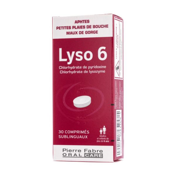 Lyso 6 aphtes 30 comprimés
