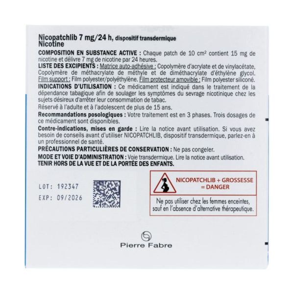 NicopatchLib 7 mg/24 h Dispositif Transdermique