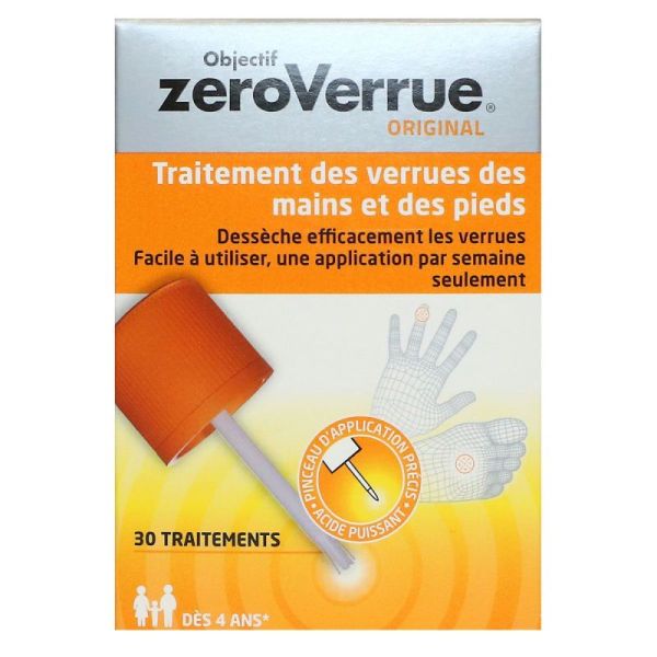 Objectif ZeroVerrue Original 30 traitements verrues mains et pieds 5ml