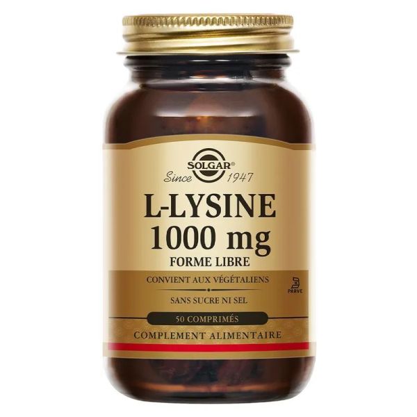 Solgar L-Lysine 1000mg 50 comprimés