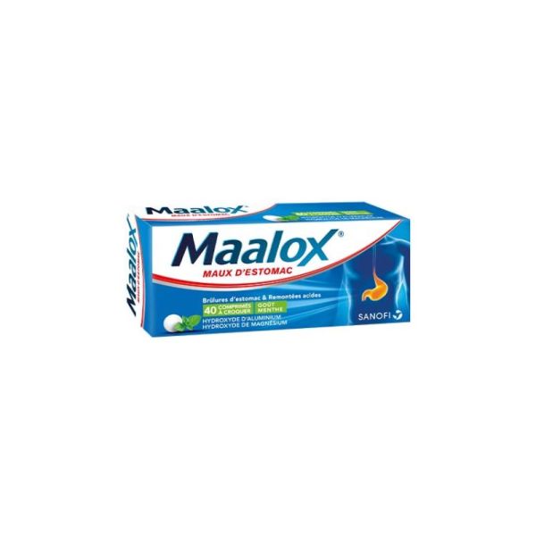 Maalox maux estomac comprimés 40 comprimés menthe