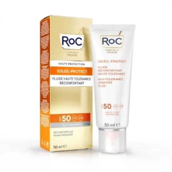 RoC Soleil Protect Visage Fluide Haute Tolérance SPF 50+ 50 ml