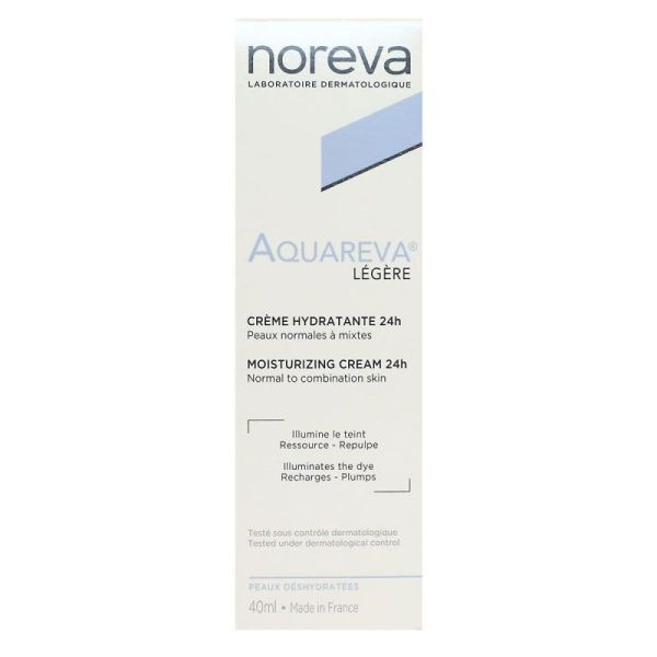 Aquareva crème hydratante 24h 40ml texture légère