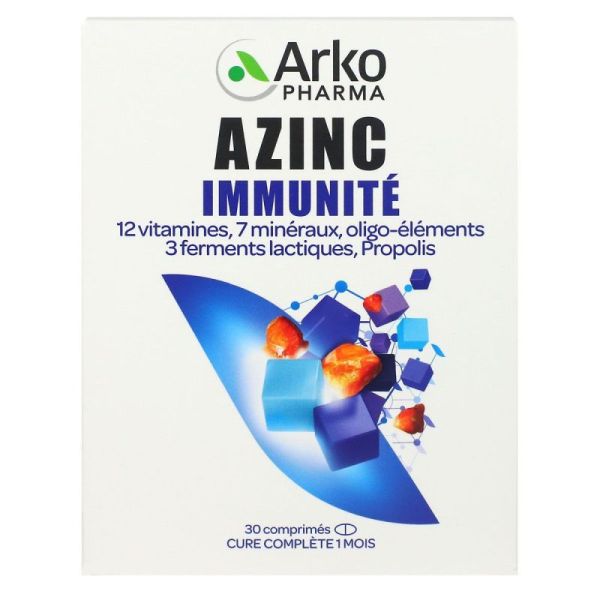 Azinc immunité 12 vitamines 7 minéraux 30 comprimés