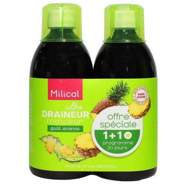 Ultra draineur Minceur goût ananas 2x500ml