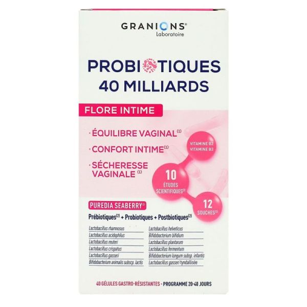 Probiotiques flore intime 40 gélules