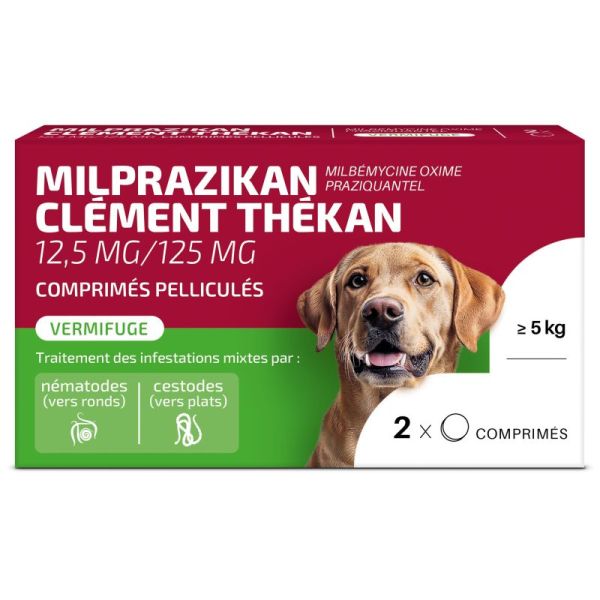 2 comprimés Milprazikan chiens 5kg+