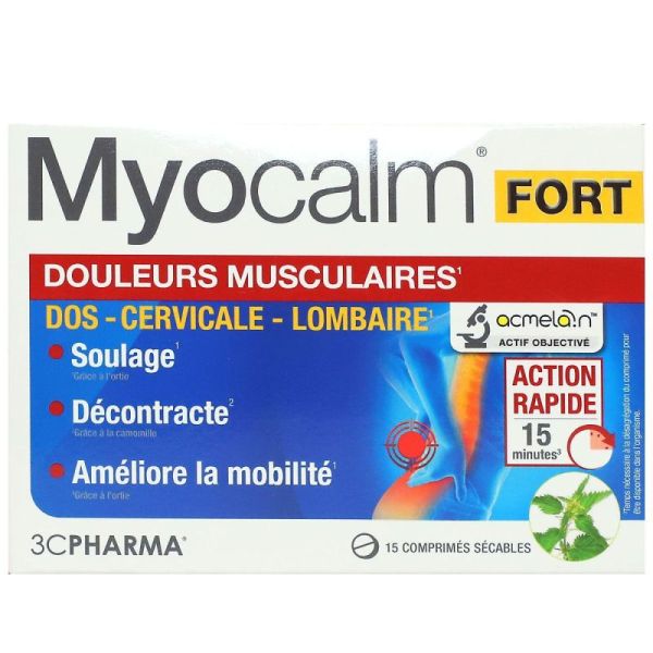Myocalm Fort douleurs musculaires dos cervicale lombaire 15 comprimés